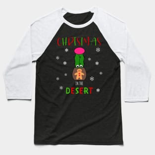 Christmas In The Desert - Hybrid Cactus In Gingerbread Man Pot Baseball T-Shirt